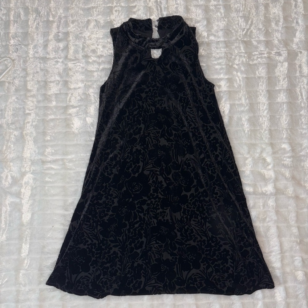 PINK&VIOLET girls velvet black mini dress